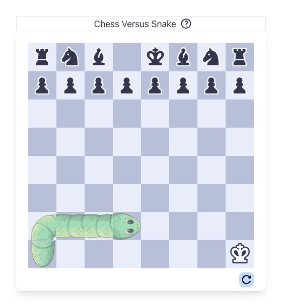 Screenshot of the Chess Versus Snake game board